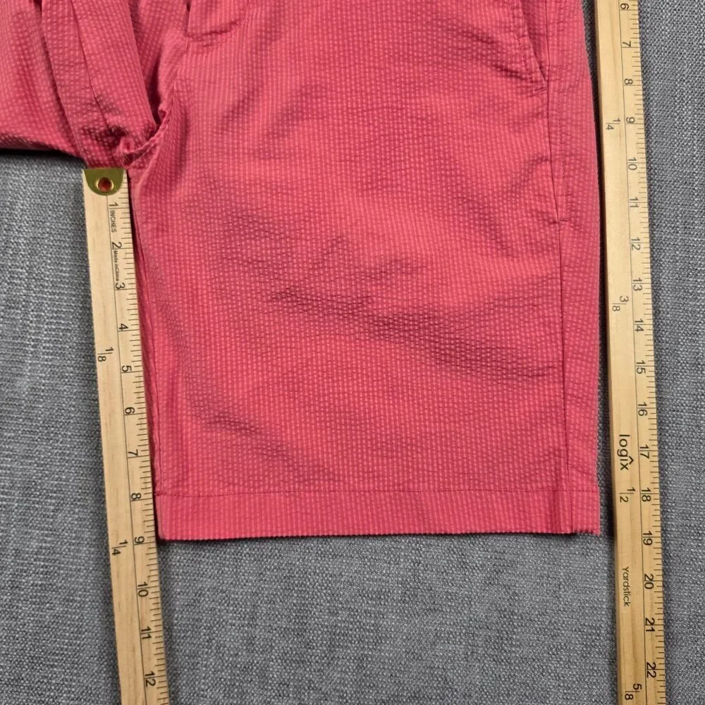 Southern Tide Shorts Mens 30 Pink Red Seasucker Striped Coastal Casual Golf